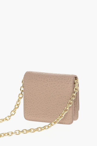 MM11 Hammered Leather Wallet with Chain Shoulder Strap