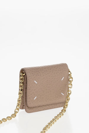 MM11 Hammered Leather Wallet with Chain Shoulder Strap