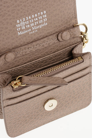 MM11 Hammered Leather Wallet with Chain Shoulder Strap