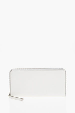 MM11 Hammered Leather Wallet with Zip Closure