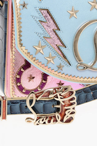 Lamè Leather GIDDY Crossbody Bag with Studs