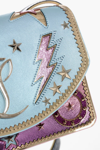 Lamè Leather GIDDY Crossbody Bag with Studs