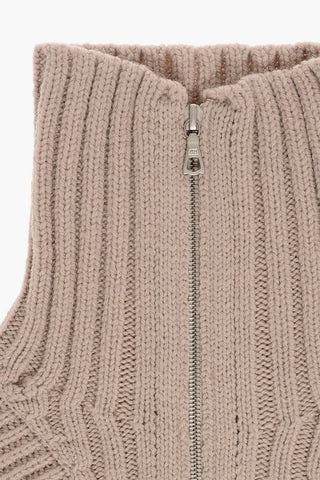 Collo in Lana Vergine MORRISO con Zip Frontale