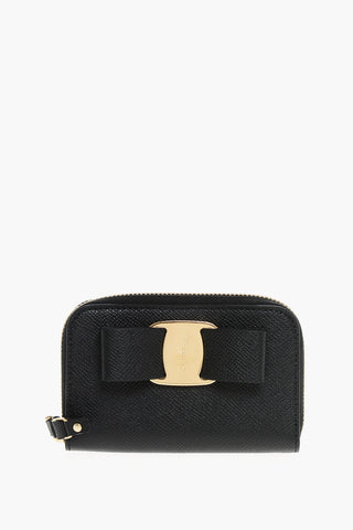 Grain de Poudre Leather BOW Wallet with Zip Closure