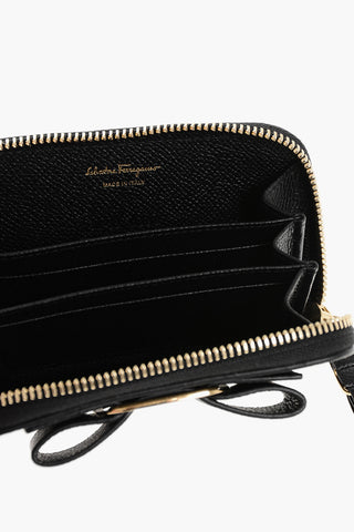 Grain de Poudre Leather BOW Wallet with Zip Closure