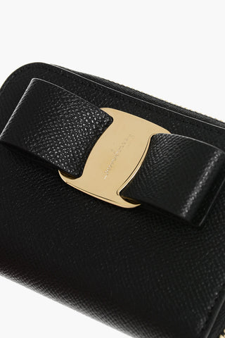 Grain de Poudre Leather BOW Wallet with Zip Closure