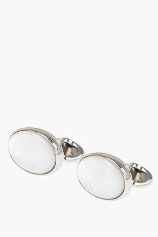 Brass Cufflinks with Pearled Detail