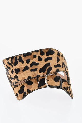 Animal Patterned Ponyhair Bustier Belt
