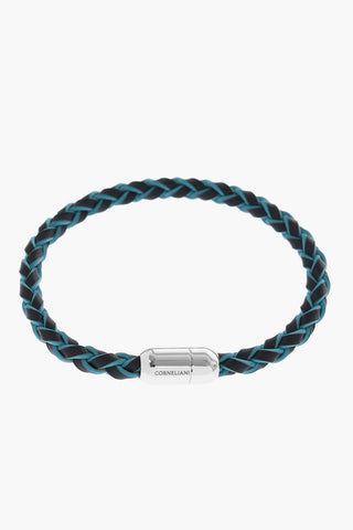 Woven Leather Bracelet with Magnetic Closure