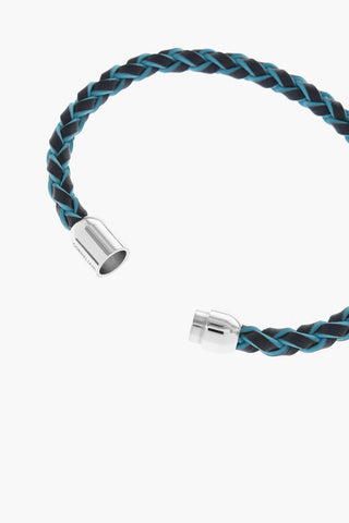 Woven Leather Bracelet with Magnetic Closure