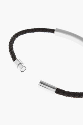 Woven Leather Bracelet with Magnetic Closure
