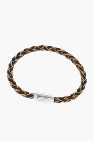 Woven Leather Bracelet with Magnetic Closure