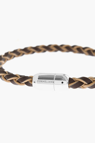 Woven Leather Bracelet with Magnetic Closure