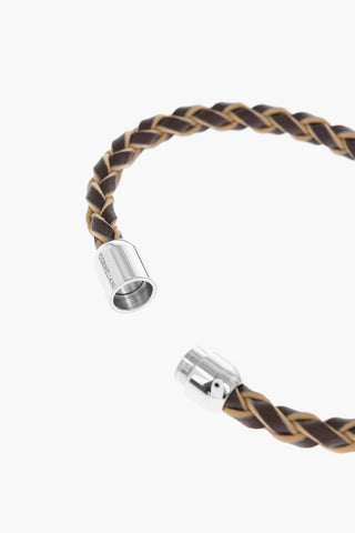 Woven Leather Bracelet with Magnetic Closure