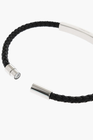 Woven Leather Bracelet with Magnetic Closure