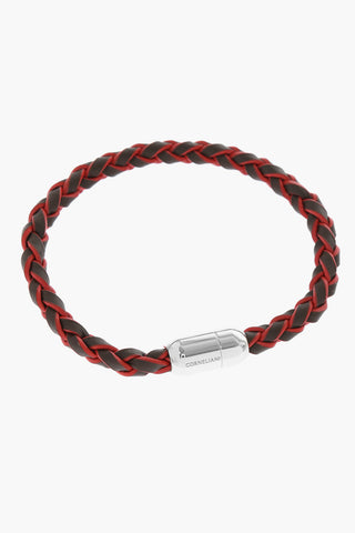 Woven Leather Bracelet with Magnetic Closure