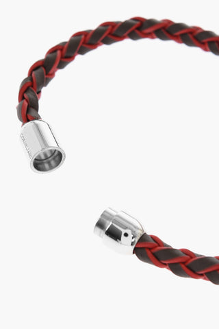 Woven Leather Bracelet with Magnetic Closure