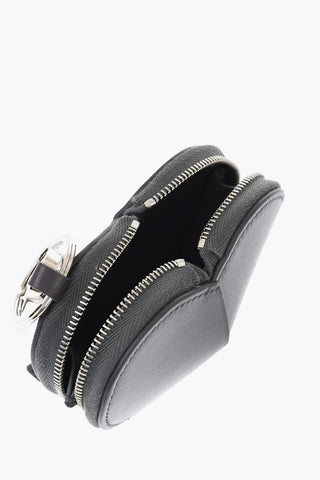 Porta Spiccioli HEART in Pelle con Chiusura a Zip e Moschettone