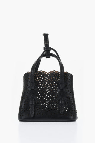 Borsa Mini in Pelle Traforata con Tracolla Removibile