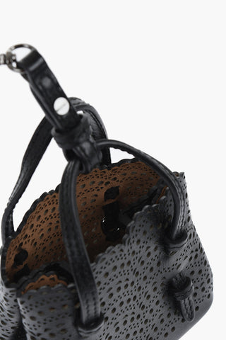 Borsa Mini in Pelle Traforata con Tracolla Removibile