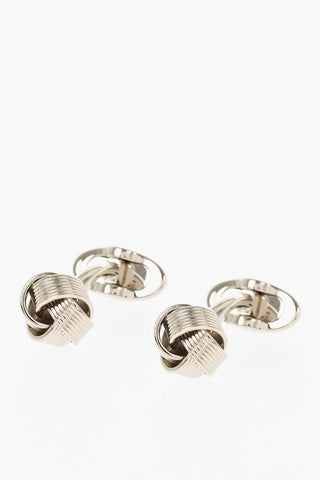 Brass Cufflinks with Wool Ball Design