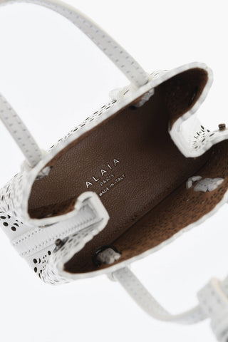 Perforated Leather Mini Bag with Removable Shoulder Strap