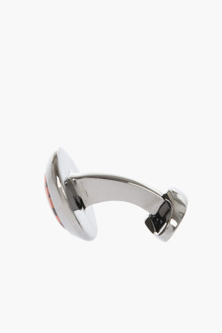 에나멜 처리된 황동 커프스 버튼