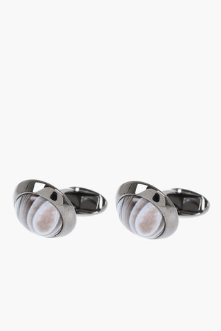 Brass Cufflinks with Agate