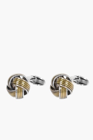 Brass Cufflinks with Wool Ball Design
