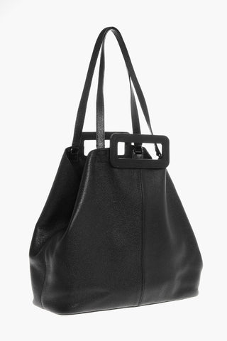 Textured Leather GRANDE Tote Bag with Inner Clutch