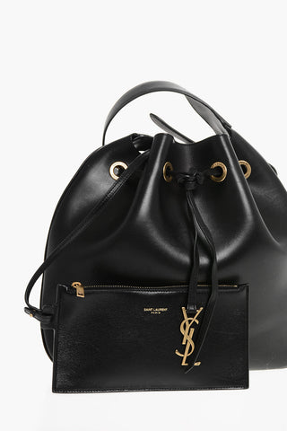 Leather Shoulder Bag with Inner Clutch