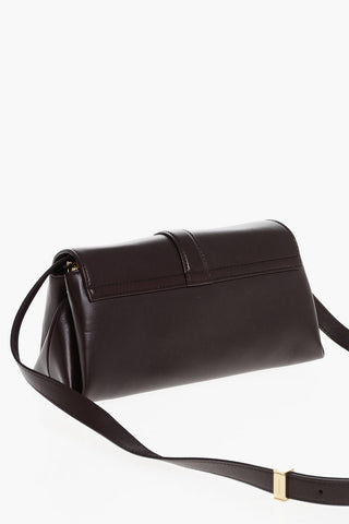 Leather Crossbody Bag with Iconic Buckle anche Clip Closure