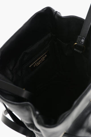 Leather Bucket Bag with Drawstring