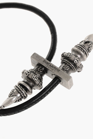 Bracciale in Pelle con Applicazione Metallica