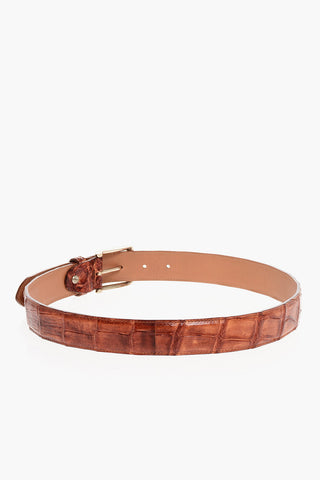 Croco Effect Leather Belt