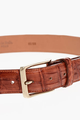 Croco Effect Leather Belt