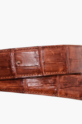 Croco Effect Leather Belt