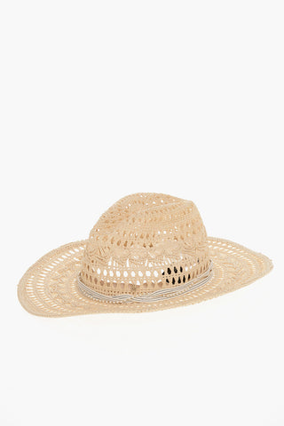 Raffia Cowboy Hat with Beads