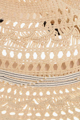 Raffia Cowboy Hat with Beads