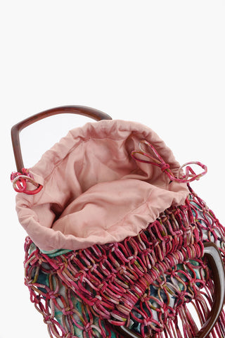 Mesh hand Bag With Maxi Fringes