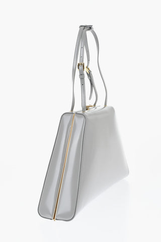 Borsa A Mano Trapezio In Pelle Spazzolata