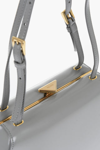 Borsa A Mano Trapezio In Pelle Spazzolata