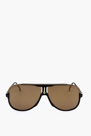 Shield Sunglasses with Orange Lenses