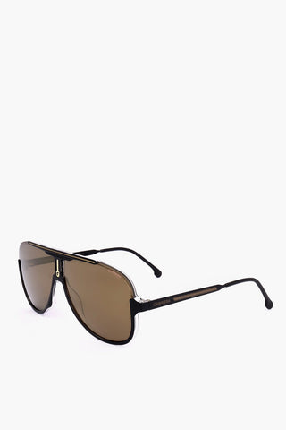 Shield Sunglasses with Orange Lenses