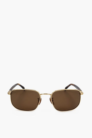 Rechteckige Sonnenbrille mit Schildpatt-Bügeln