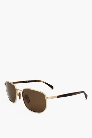 Rechteckige Sonnenbrille mit Schildpatt-Bügeln
