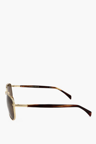 Rechteckige Sonnenbrille mit Schildpatt-Bügeln