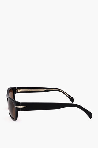 Wayfarer-Sonnenbrille mit orangefarbenen Gläsern