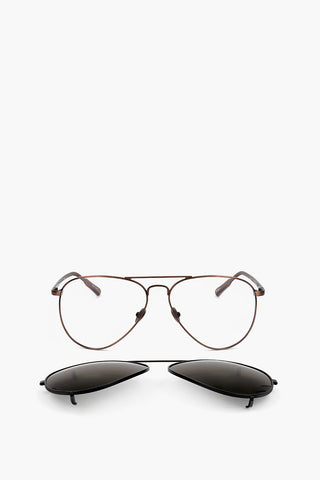 KRIS VAN ASSCHE Aviator-Sonnenbrille mit abnehmbarer Maske