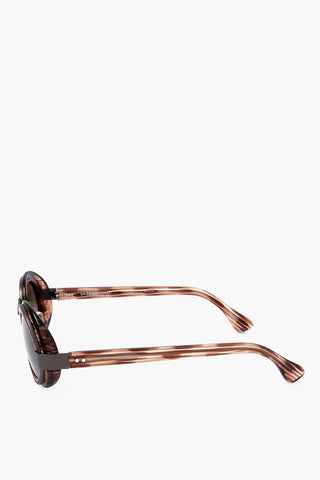 DRIES VAN NOTEN Oval Sunglasses with Animal Patterned Motif
